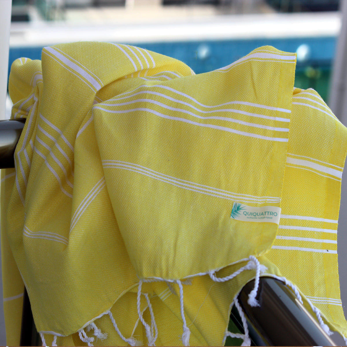 Bright Yellow Turkish Towel for Beach