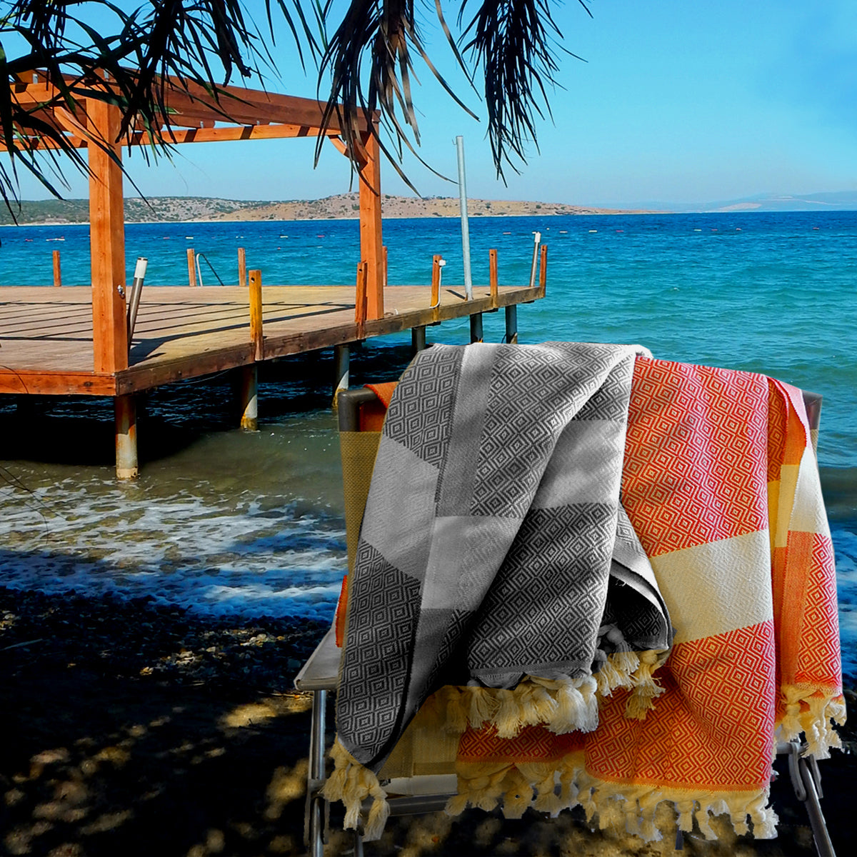 Orange and Black Turkish Towels