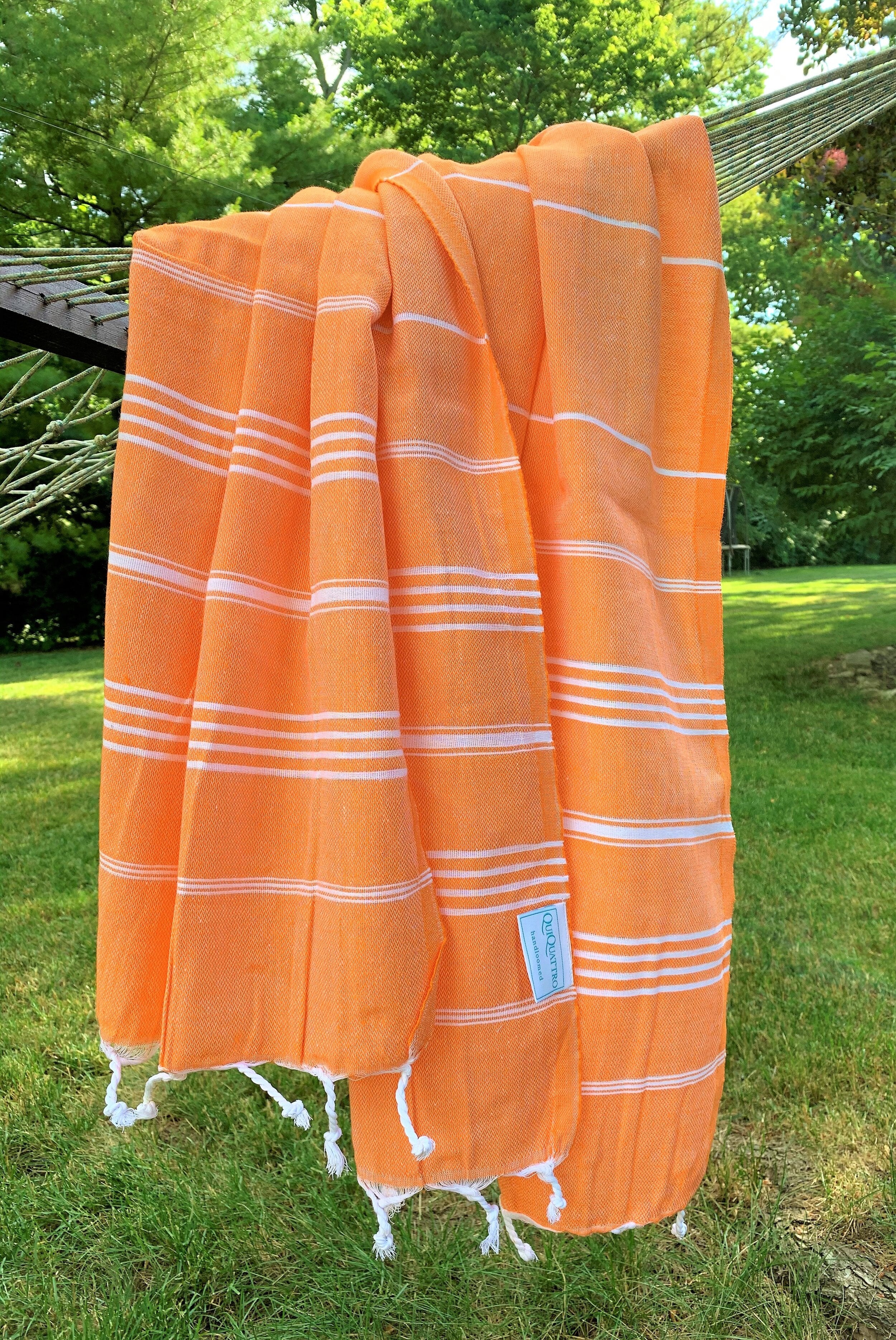 turkish peshtemal towels in orange
