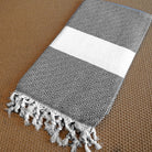 Black Turkish towel for beach