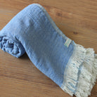 blue natural Turkish cotton towel