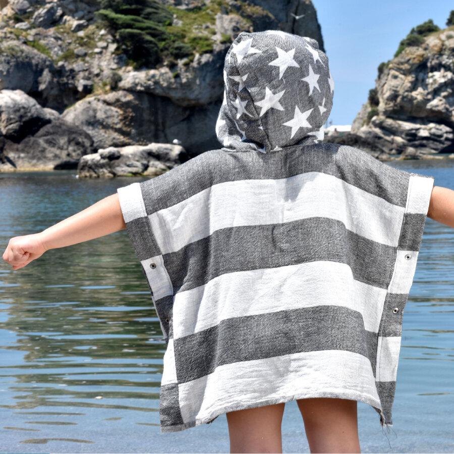 Gray Turkish cotton bathrobe for kids