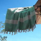 Green diamond pattern turkish towel