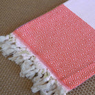 Diamond pattern Turkish Towel in Orange