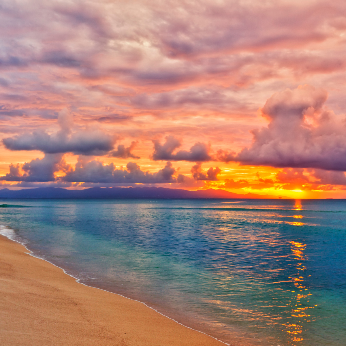 sun set at the beach