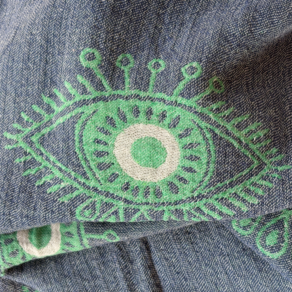 reversible blue green turkish towel