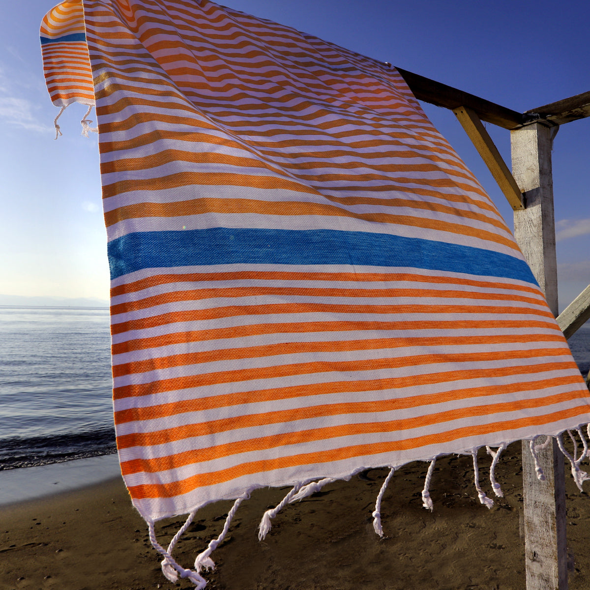 Elementi Turkish Beach Towel by SunSpun Linens (Aqua)