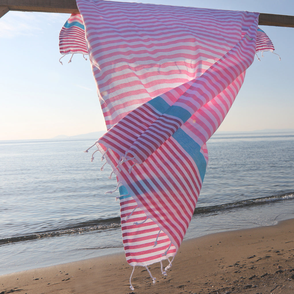 pink Beach cotton towels on sale