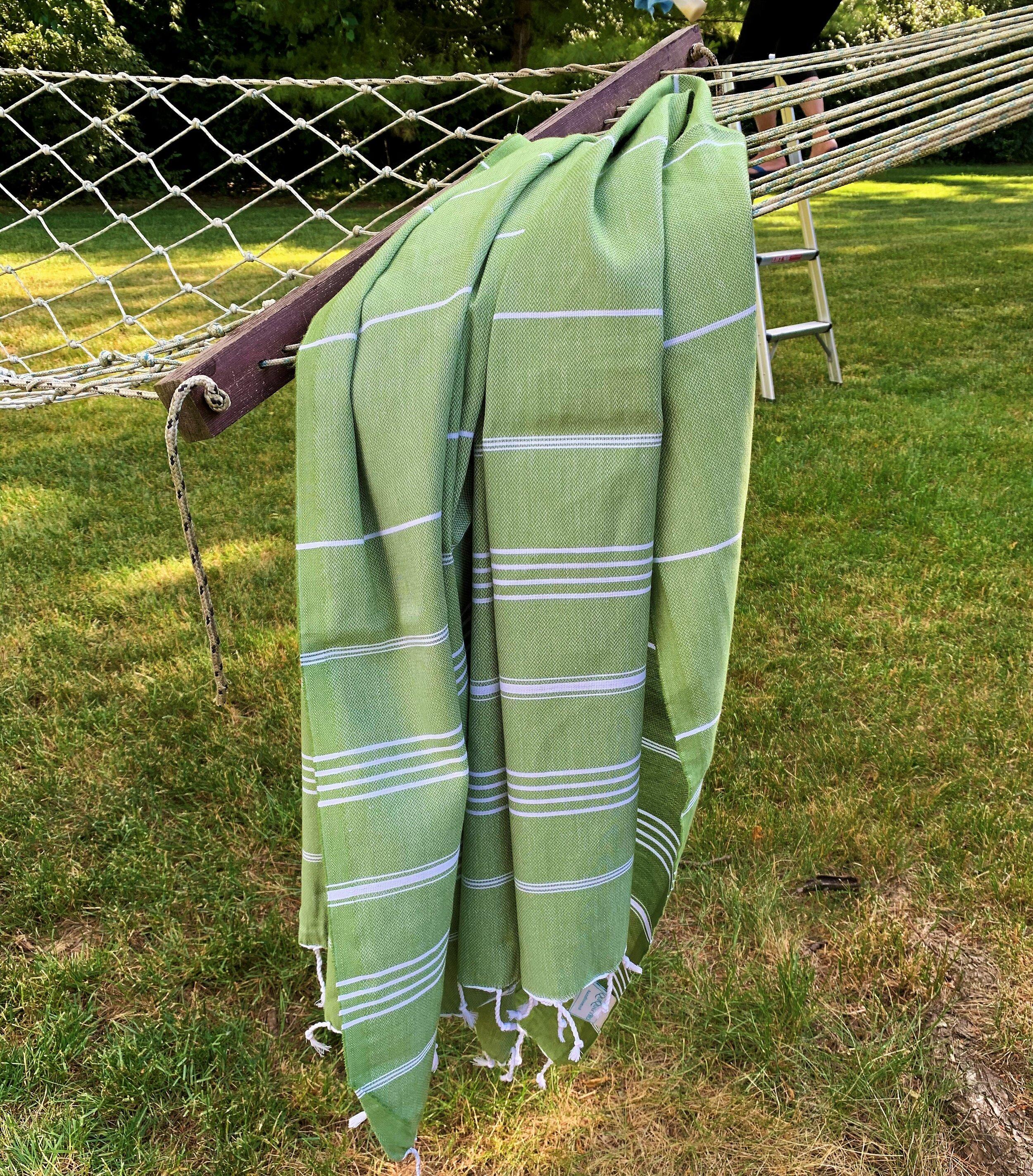 green turkish towel