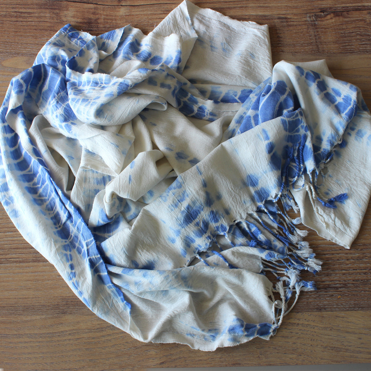 Blue tie dye Turkish Towel