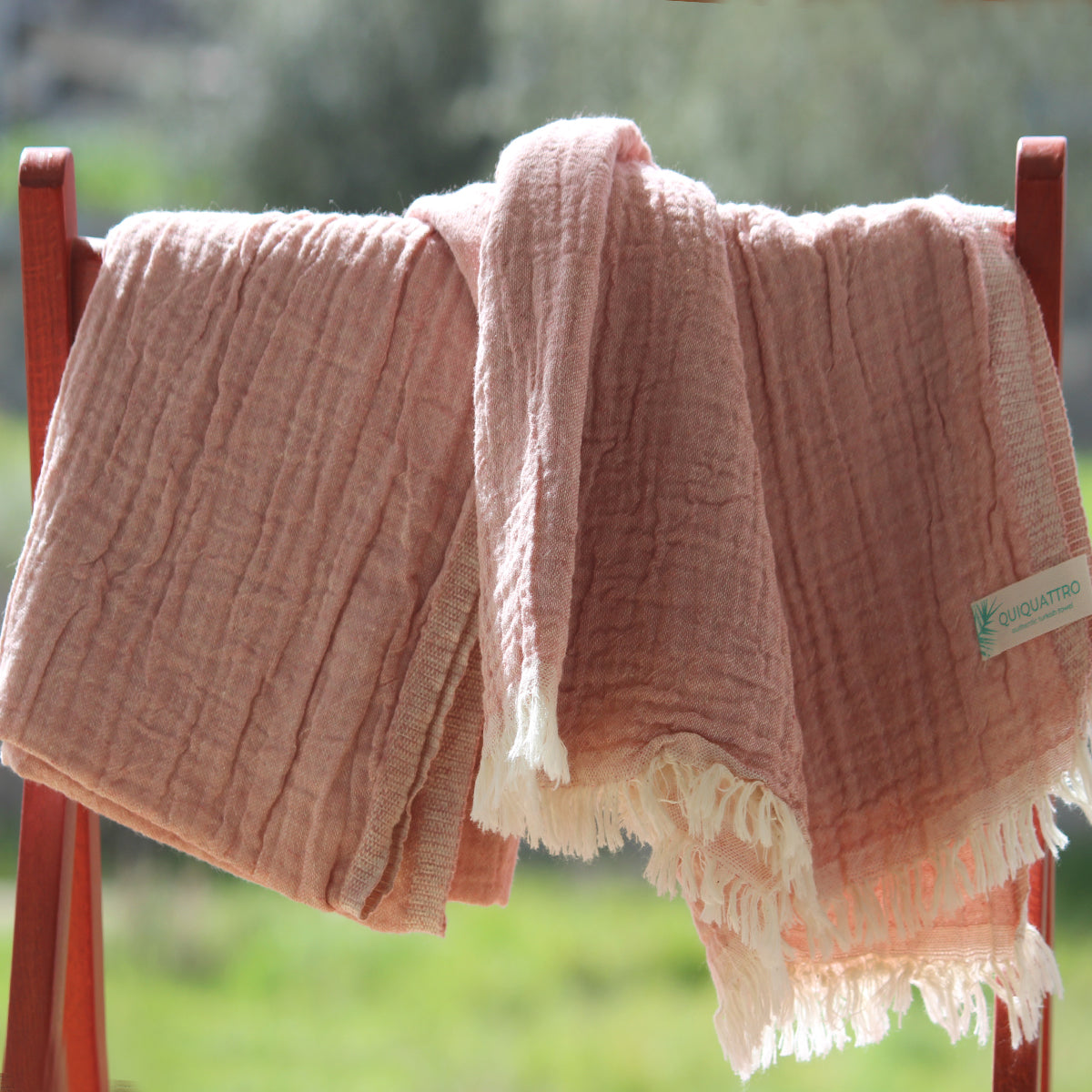 pink muslin towel