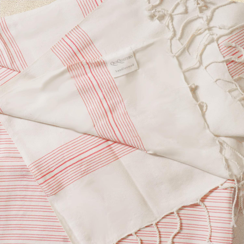 Modern  Turkish towel  with red stripes