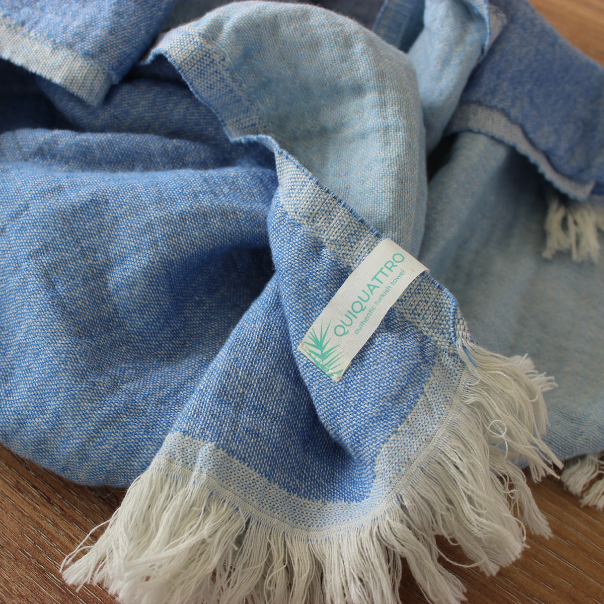 blue muslin towel for home