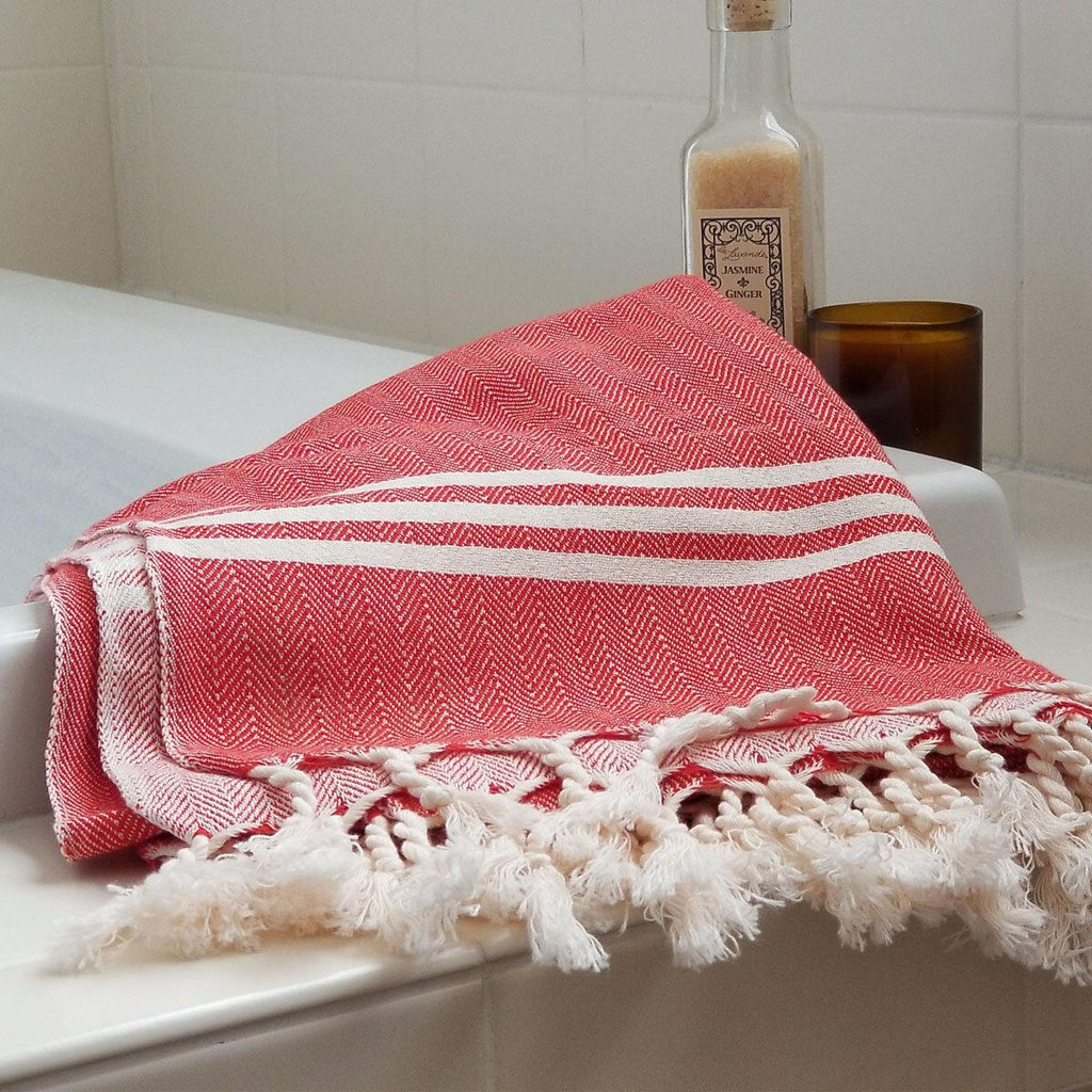 Red Turkish Bath towel