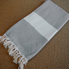 Grey   Dimond design Turkish towel