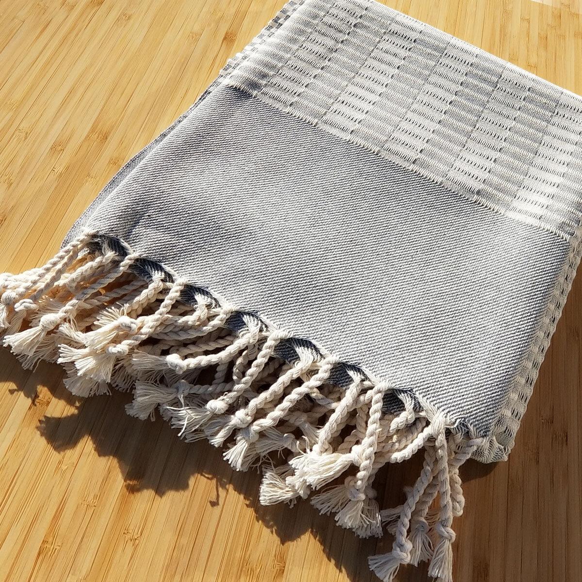 grey turkish bath towel