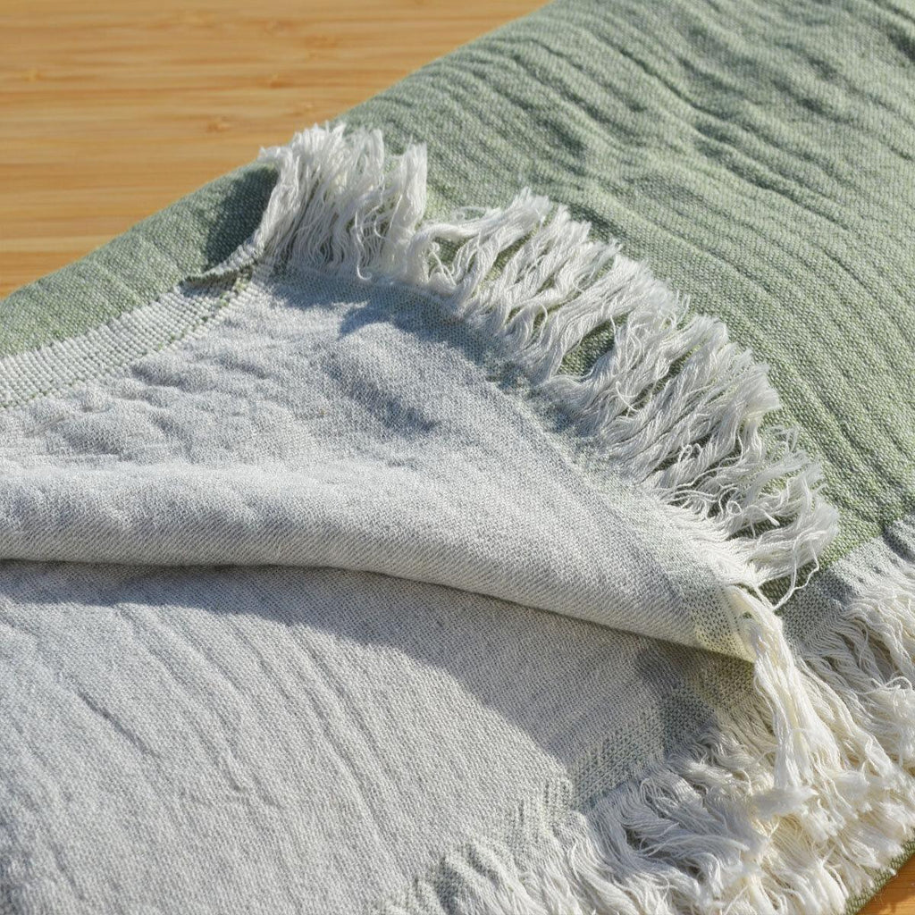 green 100% muslin towel