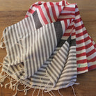 Red and grey  Turkish Towel