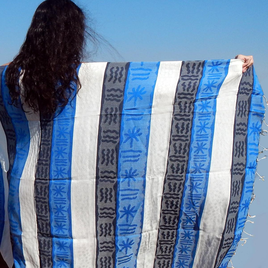 Blue sand-free turkish towel